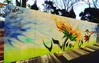 O grafiteiro Rodrigo Scalabrini, conhecido como Kaos,  um dos artistas selecionados para o Movimento Gentileza na Praa da Liberdade(foto: Flickr/PBH/Ado de Souza/Reproduo)