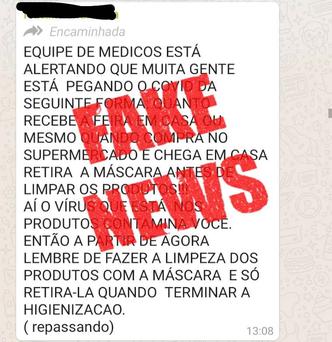 Mensagem que circula pelo WhatsApp com conte Mensagem que circula pelo WhatsApp com conte