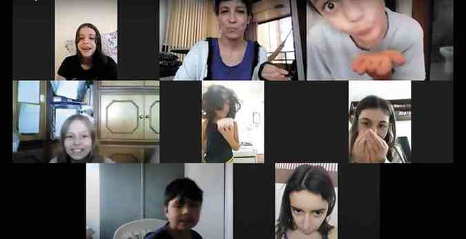 Aulas de expresso, voz e interpretao on-line: alunos da Bambina e pais aprovam a metodologia adotada durante a pandemia(foto: Bambina Trupe/Divulgao)