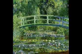 A ponte japonesa sobre o Jardim d'gua, na casa de Claude Monet em Giverny, j foi representada em nada menos que 45 obras do artista(foto: Wikiart.org/Reproduo)