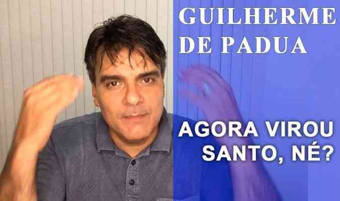 Em vdeo publicado no YouTube e compartilhado no Facebook, o ex-ator Guilherme de Pdua fala sobre os criminosos que se convertem ao cristianismo(foto: Facebook/guidepadua/Reproduo)