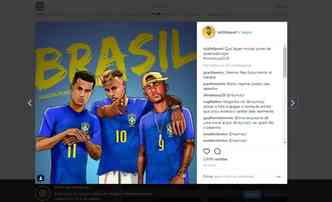 O ilustrador carioca publicou a caricatura com Neymar, Philippe Coutinho e Gabriel Jesus bem antes de ser divulgada pelo atacante brasileiro(foto: Instagram/luizfelipeart/Reproduo)