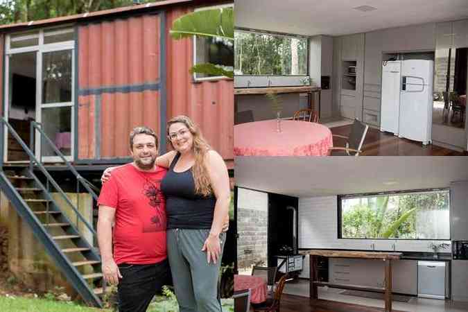 O casal de empresrios Leonardo Rocha e Ana Paula Meireles optou por fugir do convencional. Em sua casa foram utilizados dois containers de 40 ps cada um e dois de 20 ps: 