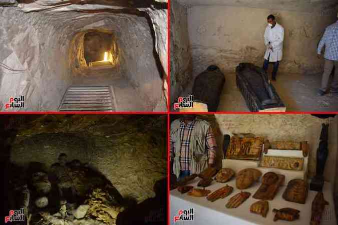 Arquelogos descobriram a tumba de um sacerdote do deus Amon na necrpole de Luxor, no Egito(foto: Youm7.com/Reproduo)