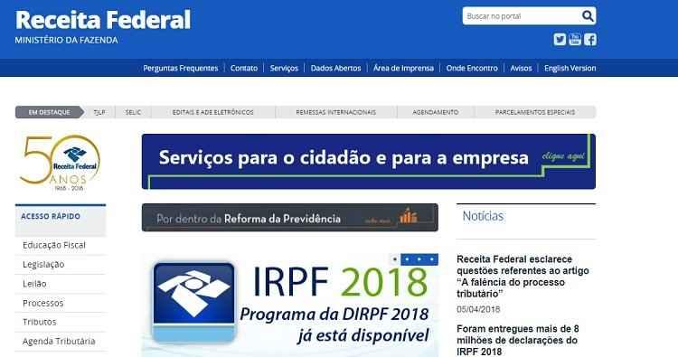 Receita Federal/Reprodução Receita Federal/Reprodução