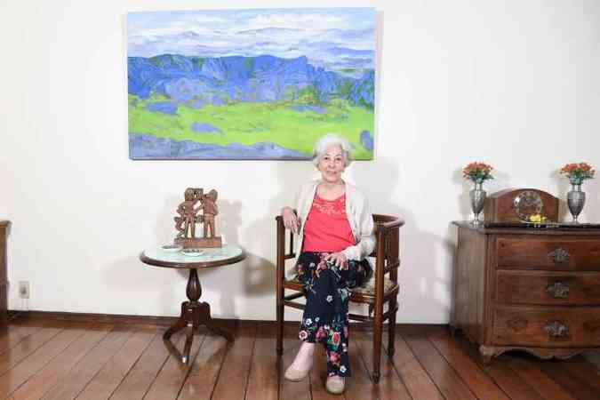 A artista plstica Marina Nazareth, de 81 anos: algumas de suas obras podem ser vistas no Museu Mineiro, Museu de Arte da Pampulha, Fundao Clvis Salgado e Reitoria da UFMG(foto: Violeta Andrada/Encontro)