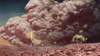 Apesar de as tempestades de areia seguirem uma 'lgica' em Marte, astrnomos da Nasa se surpreenderam com a inesperada formao de um fenmeno pouco depois de outro(foto: YouTube/Science and more/Reproduo)