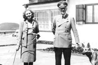 Adolf Hitler e sua esposa Eva Braun teriam cometido suicdio dentro de um bunker em Berlim, em 1945. Agora, a morte do lder nazista foi confirmada por um estudo francs(foto: Hitler en Argentina/Ed. Patagonia/Reproduo)