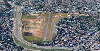 Moradores do entorno do aeroporto Carlos Prates, na regio noroeste de belo Horizonte, reclamam do barulho e do risco de acidentes relacionados s aeronaves(foto: Google Maps/Reproduo)