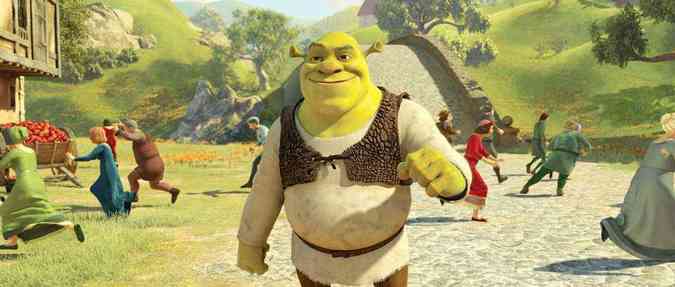 Sucesso nas telonas, Shrek foi o primeiro filme da Dreamworks a ganhar um Oscar de melhor filme de animao.(foto: Dreamworks/Divulgao.)