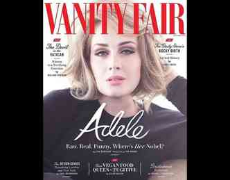Adele est na capa da revista americana Vanity Fair de dezembro, e revelou  publicao que sofreu com a depresso ps-parto depois que teve seu filho(foto: Instagram/adele/Reproduo)