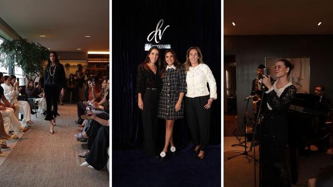 Nas imagens, o desfile; Renata Veiga, Denise e Heloise Veiga posam para foto; e a cantora Paula Marques(foto: Divulgação) Nas imagens, o desfile; Renata Veiga, Denise e Heloise Veiga posam para foto; e a cantora Paula Marques(foto: Divulgação)