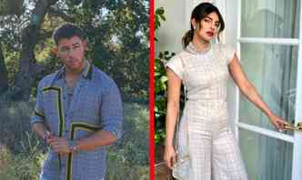 O ator americano Nick Jonas e a estrela indiana Priyanka Chopra esto noivos, segundo a revista People(foto: Instagram/nickjonas/Reproduo e Insstagram/priyankachopra/Reproduo)