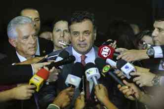 Presidente nacional do PSDB, senador mineiro Acio Neves fala sobre a priso de Joo Vaccari Neto: 