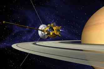 A sonda Cassini, da Nasa, foi lanada em 1997 e, aps 20 anos orbitando o planeta Saturno, registrou nada menos que 453 mil imagens(foto: Nasa/JPL/Divulgao)