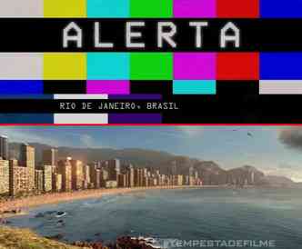 A cidade do Rio de Janeiro, mais especificamente a praia de Copacabana, ser destruda no filme Tempestade: Planeta em Fria, que estreia em outubro(foto: YouTube/Trailers De Filmes/Reproduo)