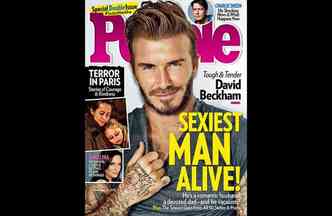 David Beckham  eleito pela revista People como o homem mais sexy de 2015, e entra para o seleto grupo que inclui celebridades como Tom Cruise e Johnny Depp(foto: People/Reproduo)