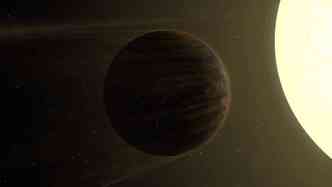O planeta 55 Cancri, recm divulgado pela Nasa, fica to perto de sua estrela, que durante a noite, a temperatura chega a 1093 C(foto: YouTube/Cambridge University/Reproduo)
