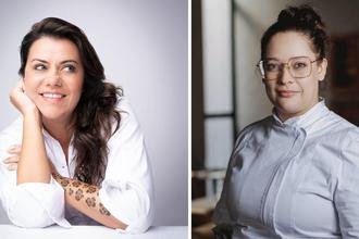 Janaina Torres e Ana Gabi celebram a cacha�a em jantar no Trintaeum