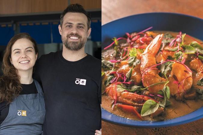 A pandemia alterou drasticamente os planos do casal Guilherme Furtado e Gabriela Guimarães, do Okinaki, cujo cardápio é baseado nas comidas de rua da Ásia e traz criações como o curry tailandês de camarões com abacaxi: A pandemia alterou drasticamente os planos do casal Guilherme Furtado e Gabriela Guimarães, do Okinaki, cujo cardápio é baseado nas comidas de rua da Ásia e traz criações como o curry tailandês de camarões com abacaxi: