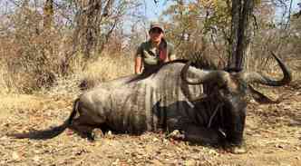 Entre os animais mortos pela americana Sabrina Corgatelli no Kruger National Park, na frica do Sul, esto os gnus(foto: Facebook/sabrina.corgatelli/Reproduo)