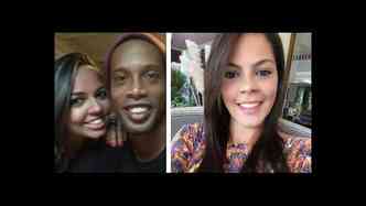 O ex-jogador de futebol Ronaldinho Gacho estaria namorando e vivendo com duas mulheres ao mesmo tempo: Priscilla Coelho (esq.) e Beatriz Souza (dir.)(foto: Instagram/Reproduo)