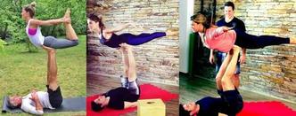 A AcroYoga já conquistou celebridades como a top Gisele Bündchen (esq.), a atriz Grazi Massafera (centro) e a cantora Preta Gil(foto: Internet/Reprodução) A AcroYoga já conquistou celebridades como a top Gisele Bündchen (esq.), a atriz Grazi Massafera (centro) e a cantora Preta Gil(foto: Internet/Reprodução)
