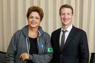 Na ltima Cpula das Amricas, a presidente Dilma Rousseff posou para fotos ao lado do CEO do Facebook, Mark Zuckerberg(foto: Roberto Stuckert Filho/PR/Reproduo)