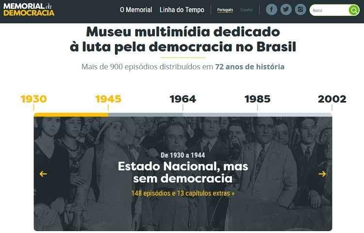 Memorialdademocracia.com.br/Reprodução Memorialdademocracia.com.br/Reprodução