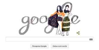 A estilista mineira Zuzu Angel recebe justa homenagem do Doodle, do Google, pelos seus 94 anos(foto: Google/Reproduo)