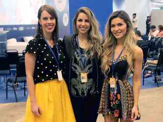 As blogueiras Sabrina Olivetti, Ane Medina e Jessica Belcost conquistaram milhares de seguidores na internet, e ganham dinheiro com anunciantes e publicaes patrocinadas(foto: Alesson Freitas/Reproduo)