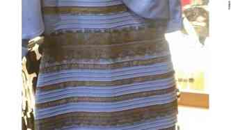 Clique para ampliar a imagem e desvendar se o vestido polmico  azul e preto ou branco e dourado(foto: Tumblr/Reproduo)