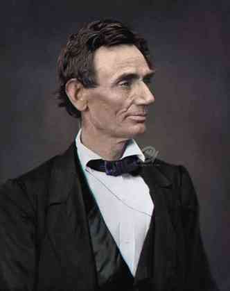 O 16 presidente dos Estados Unidos, Abraham Lincoln(foto: Domnio pblico, colorizada por Marina Amaral)