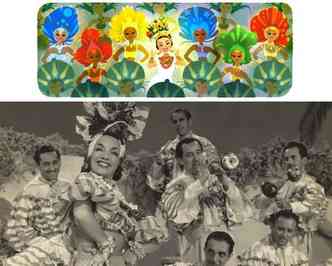 o Doodle do Google (acima) presta uma homenagem  clebre cantora luso-brasileira Carmen Miranda, que faria 108 anos nesta quinta, dia 9 de fevereiro(foto: Google.com.br/Reproduo e Arquivo O Cruzeiro/EM/D.A Press)