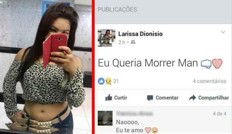 Facebook/Larissa Dionisio/Reprodução Facebook/Larissa Dionisio/Reprodução