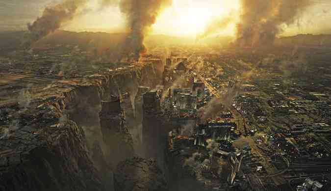 A cidade de Las Vegas  totalmente destruda no filme apocalptico 2012(foto: Sony Pictures/Divulgao)