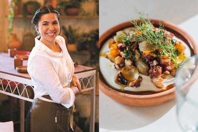 Com a ajuda de um agrônomo, a chef Bruna Martins conseguiu criar no sítio do pai uma horta capaz de abastecer a Birosca S2 e o Florestal (onde é possível provar pratos como o vinagrete de Polvo, acompanhado por uma coalhada de leite não pasteurizado feita na casa: Com a ajuda de um agrônomo, a chef Bruna Martins conseguiu criar no sítio do pai uma horta capaz de abastecer a Birosca S2 e o Florestal (onde é possível provar pratos como o vinagrete de Polvo, acompanhado por uma coalhada de leite não pasteurizado feita na casa: