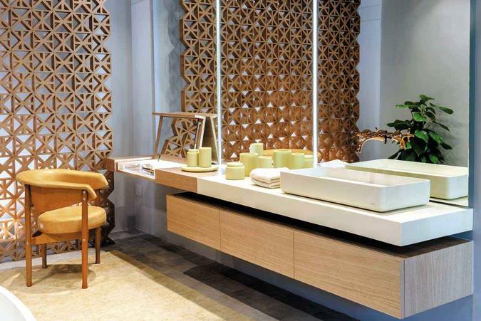 Cuba de resina com minerais, da Vallvé: design moderno e atemporal(foto: Divulgação) Cuba de resina com minerais, da Vallvé: design moderno e atemporal(foto: Divulgação)