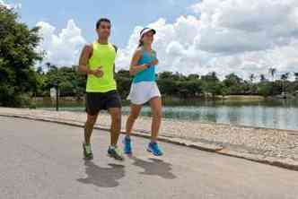 Por incentivo do namorado, Felipe Fernandes, Thas Amaral comeou a praticar corrida: hoje eles se preparam para a primeira maratona juntos(foto: Samuel G/Encontro)