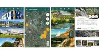 Aplicativo Cachoeiras Estrada Real permite aos turistas conhecerem as belezas naturais dos famosos caminhos histricos que passam por Minas Gerais(foto: Google Play/Reproduo)