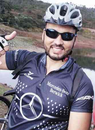 O eletricista de nibus Leonardo Duarte, que se tornou ciclista graas  pandemia: 