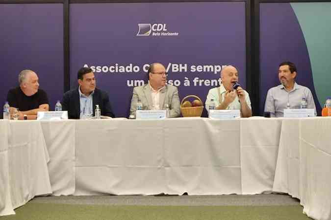 Os organizadores da Stock Car BH, durante entrevista coletiva na sede da CDL-BH(foto: Marcelo Fraga/Encontro)