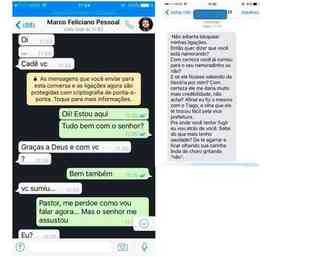 A jovem revelou a suposta troca de mensagens com o deputado federal Pastor Marco Feliciano no WhatsApp(foto: Facebook/Jornalismo Wando/Reproduo)