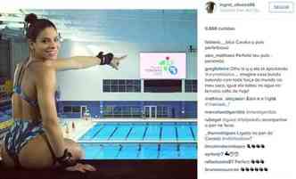 Ao postar foto de costas, a atleta Ingrid Oliveira acabou recebendo diversas mensagens machistas em seu perfil no Instagram(foto: Instagram/ingrid_oliveira96/Reproduo )
