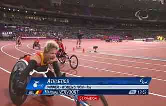 A atleta paralmpica belga Marieke Vervoort deve se aposentar aps os Jogos Paralmpicos do Rio de 2016 e pensa tambm em usar a eutansia(foto: YouTube/Paralympic Games/Reproduo)