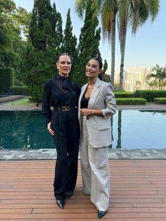 C�ntia e Luiza Brunet, uma das entrevistadas do quadro 
