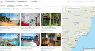 O site Airbnb  um exemplo de hospedagem compartilhada, a principal forma de consumo colaborativo no Brasil, segundo o estudo do SPC Brasil e da CNDL(foto: Airbnb.com.br/Reproduo)
