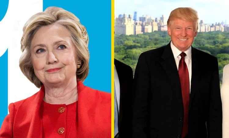 Facebook/trump/Reprodução e Facebook/hillaryclinton/Reprodução Facebook/trump/Reprodução e Facebook/hillaryclinton/Reprodução